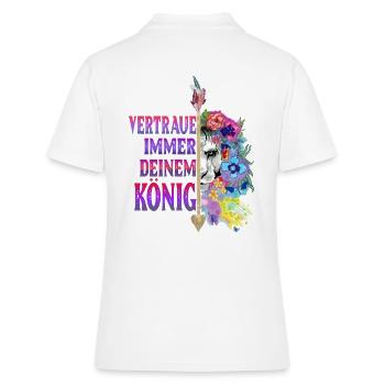 Löwin Pärchen Design! - Frauen Polo Shirt - Weiß - Hinten - Ailine (174cm)