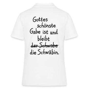 Gottes schönste Gabe ist die Schwäbin - Frauen Polo Shirt - Weiß - Hinten - Ailine (174cm)