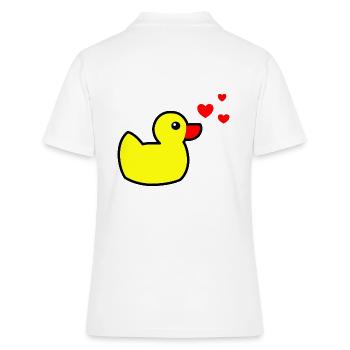 Quietscheente Gelb Valentinstag - Frauen Polo Shirt - Weiß - Hinten - Ailine (174cm)