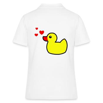 Quietscheente Gelb Valentinstag 2 - Frauen Polo Shirt - Weiß - Hinten - Ailine (174cm)