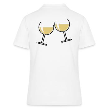 2 verres à vin blanc (vin blanc / vin / rond ouvert 2C) - Polo Femme - blanc - Dos - Ailine (174cm)