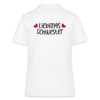 Lieblingsschwester beste Schwester Herz Geschenk - Frauen Polo Shirt - Weiß - Hinten - Ailine (174cm)