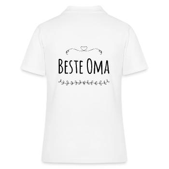 Oma - Frauen Polo Shirt - Weiß - Hinten - Ailine (174cm)