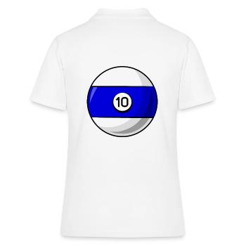 Billardkugel 10 blau Billard zehn - Frauen Polo Shirt - Weiß - Hinten - Ailine (174cm)