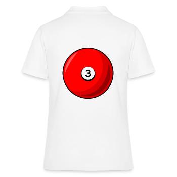 Billardkugel 3 rot Billard drei - Frauen Polo Shirt - Weiß - Hinten - Ailine (174cm)