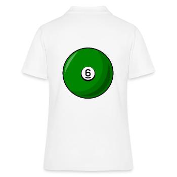 Billardkugel 6 grün Billard sechs - Frauen Polo Shirt - Weiß - Hinten - Ailine (174cm)