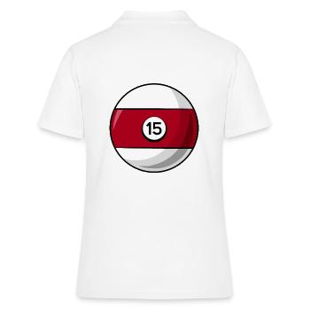 Billardkugel 15 dunkelrot Billard fünfzehn - Frauen Polo Shirt - Weiß - Hinten - Ailine (174cm)