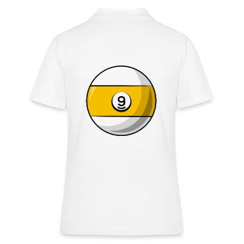 Billardkugel 9 gelb Billard neun - Frauen Polo Shirt - Weiß - Hinten - Ailine (174cm)