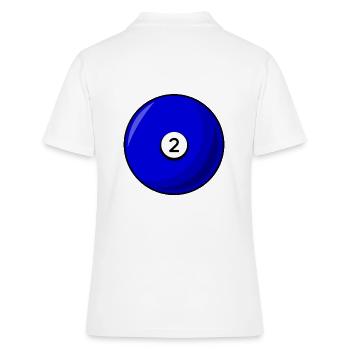 Billardkugel 2 blau Billard zwei - Frauen Polo Shirt - Weiß - Hinten - Ailine (174cm)