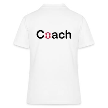 ★ design colors can be changed ★ Coach (lifebuoy) - Women's Polo Shirt - white - Back - Ailine (174cm)