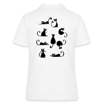 optique de chats différents - Polo Femme - blanc - Dos - Ailine (174cm)