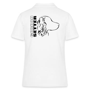 GORDON SETTER PROFIL - Frauen Polo Shirt - Weiß - Hinten - Ailine (174cm)