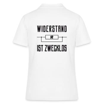 Widerstand ist zwecklos - Frauen Polo Shirt - Weiß - Hinten - Ailine (174cm)