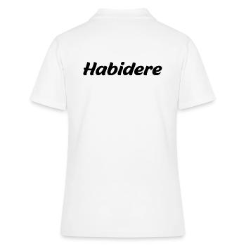 Habidere - österreichischer Dialekt - Frauen Polo Shirt - Weiß - Hinten - Ailine (174cm)