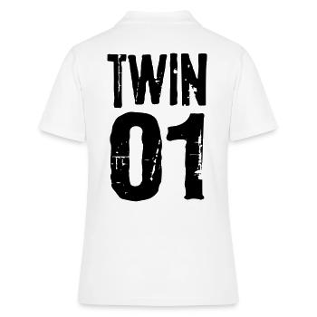 Twin 01 02 Twins Partnerlook Twin cadeau - Polo Femme - blanc - Dos - Ailine (174cm)