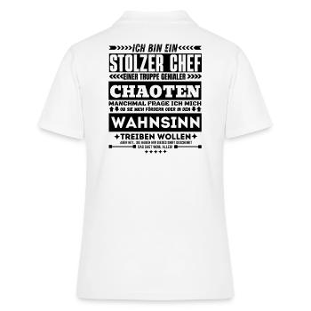 Stolzer Chef Chaoten Wahnsinn Teamleiter - Frauen Polo Shirt - Weiß - Hinten - Ailine (174cm)