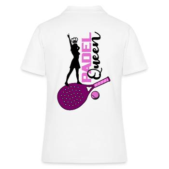 padel padel-tennis padeltennis joueur padel-queen - Polo Femme - blanc - Dos - Ailine (174cm)