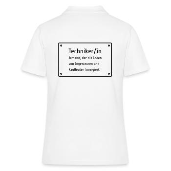 Techniker/in - Frauen Polo Shirt - Weiß - Hinten - Ailine (174cm)