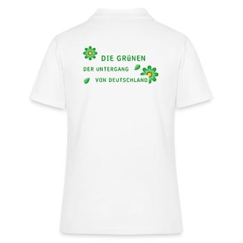 Deutschland die Grünen grün - Frauen Polo Shirt - Weiß - Hinten - Ailine (174cm)