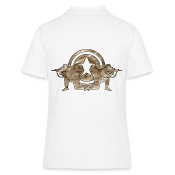 Armee - Frauen Polo Shirt - Weiß - Hinten - Ailine (174cm)