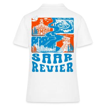 Saarland. Saarland Shirt – Saar Revier Design - Frauen Polo Shirt - Weiß - Hinten - Ailine (174cm)