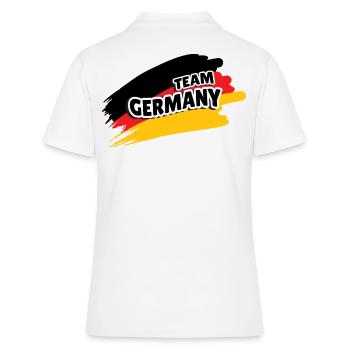 Team Germany Deutschland Fan Sport - Frauen Polo Shirt - Weiß - Hinten - Ailine (174cm)