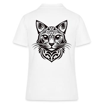 Chat tribal - Polo Femme - blanc - Dos - Ailine (174cm)