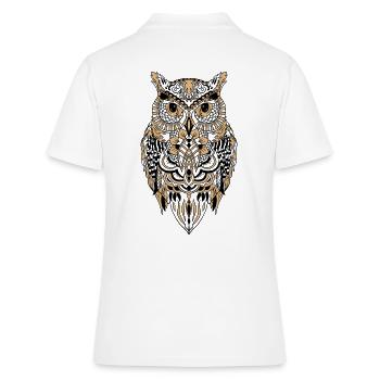 Eule schwarz und gold tolle Geschenkidee - Frauen Polo Shirt - Weiß - Hinten - Ailine (174cm)