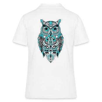 Eule Mandala Style tolle Geschenkidee - Frauen Polo Shirt - Weiß - Hinten - Ailine (174cm)