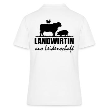 Landwirt Bauer Frau Bauernhof Spruch Geschenk Tier - Frauen Polo Shirt - Weiß - Hinten - Ailine (174cm)
