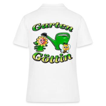 jardinier petit jardin t-shirt tshirt déesse jardin - Polo Femme - blanc - Dos - Ailine (174cm)