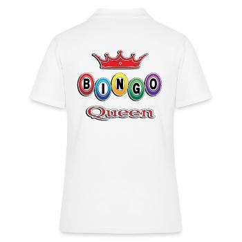 bingo queen bingo queen t-shirt - Women's Polo Shirt - white - Back - Ailine (174cm)