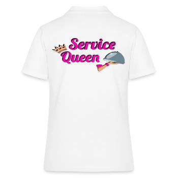 Damen Service Queen Kellner Bedienung Barkeeper - Frauen Polo Shirt - Weiß - Hinten - Ailine (174cm)