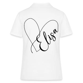 Elisa Nom Ligne de Coeur - Polo Femme - blanc - Dos - Ailine (174cm)