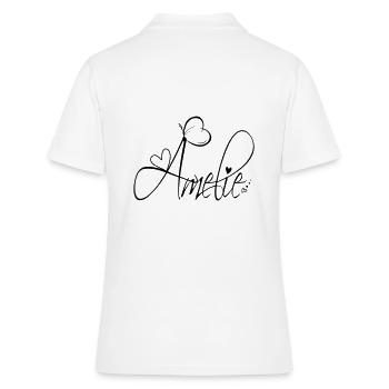 Amelie Name Vorname Mädchen Kalligrafie Dekor - Frauen Polo Shirt - Weiß - Hinten - Ailine (174cm)