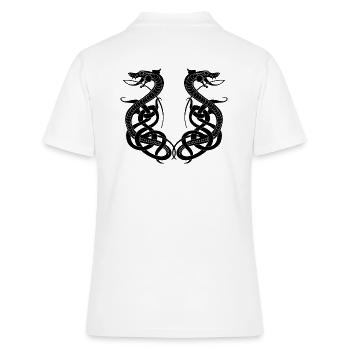Celtic Dragon Tattoo - Frauen Polo Shirt - Weiß - Hinten - Ailine (174cm)