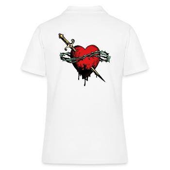 Cœur blessé Amour blessé Cœur - Polo Femme - blanc - Dos - Ailine (174cm)