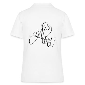 Alina Name Vorname Mädchen Kalligrafie Dekor - Frauen Polo Shirt - Weiß - Hinten - Ailine (174cm)