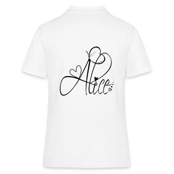 Alice Name Vorname Mädchen Kalligrafie Dekor - Frauen Polo Shirt - Weiß - Hinten - Ailine (174cm)