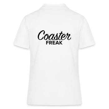 Untersetzer-Freak - Frauen Polo Shirt - Weiß - Hinten - Ailine (174cm)