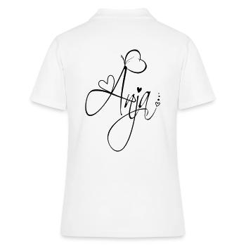 Anja Name Vorname Mädchen Kalligrafie Dekor - Frauen Polo Shirt - Weiß - Hinten - Ailine (174cm)