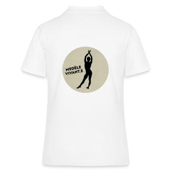 Live-Modell - Frauen Polo Shirt - Weiß - Hinten - Ailine (174cm)