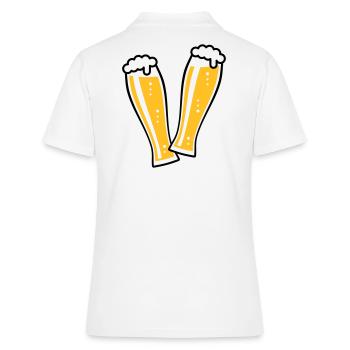 2 verres à bière de blé toast (bière de blé / 2C) - Polo Femme - blanc - Dos - Ailine (174cm)