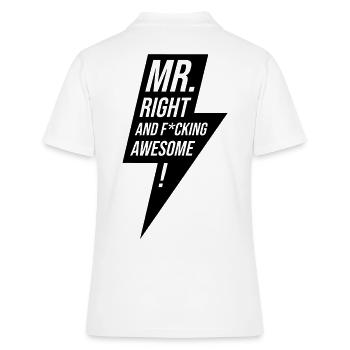 Mr Right Junggeselle Design Geschenk - Frauen Polo Shirt - Weiß - Hinten - Ailine (174cm)