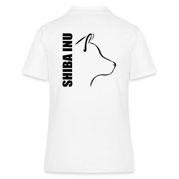 SHIBA INU PROFIL - Frauen Polo Shirt - Weiß - Hinten - Ailine (174cm)