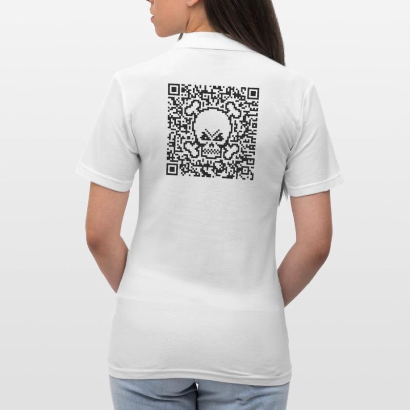 Skull / Skull (Quick Response Code / P) Women's Polo Shirt