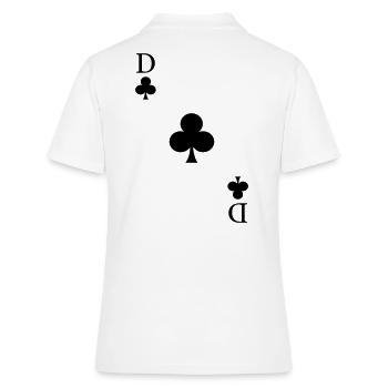 Kreuz Dame Kostüm Spielkarte Karneval Kreuzdame - Frauen Polo Shirt - Weiß - Hinten - Ailine (174cm)