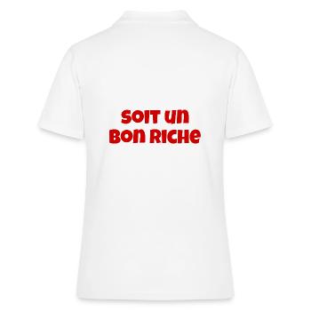 Soit un bon riche - Polo Femme - blanc - Dos - Ailine (174cm)