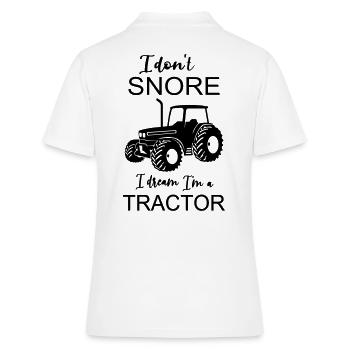 Traktor Trecker Landwirt Bauer Geschenk lustig - Frauen Polo Shirt - Weiß - Hinten - Ailine (174cm)