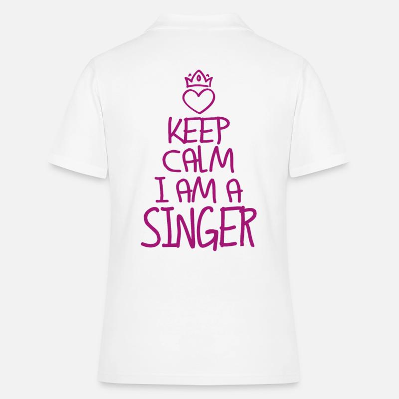 Keep Calm Singer Cool Singer Gift - Women's Polo Shirt - white